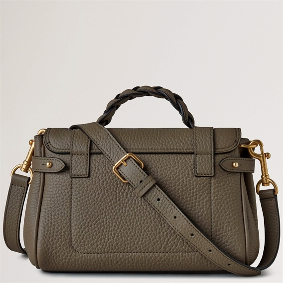 Mulberry Mini Alexa Linen Green Heavy Grain